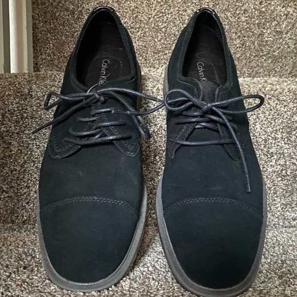 New NWT Calvin Klein Men’s size 11 Black Suede Shoes - Picture 2 of 5